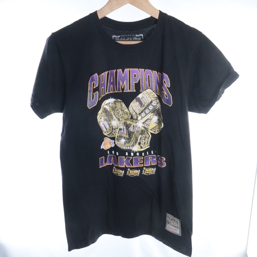 Mitchell & Ness Los Angeles Lakers T-Shirt Mens Sz M Hardwood Classics Champions